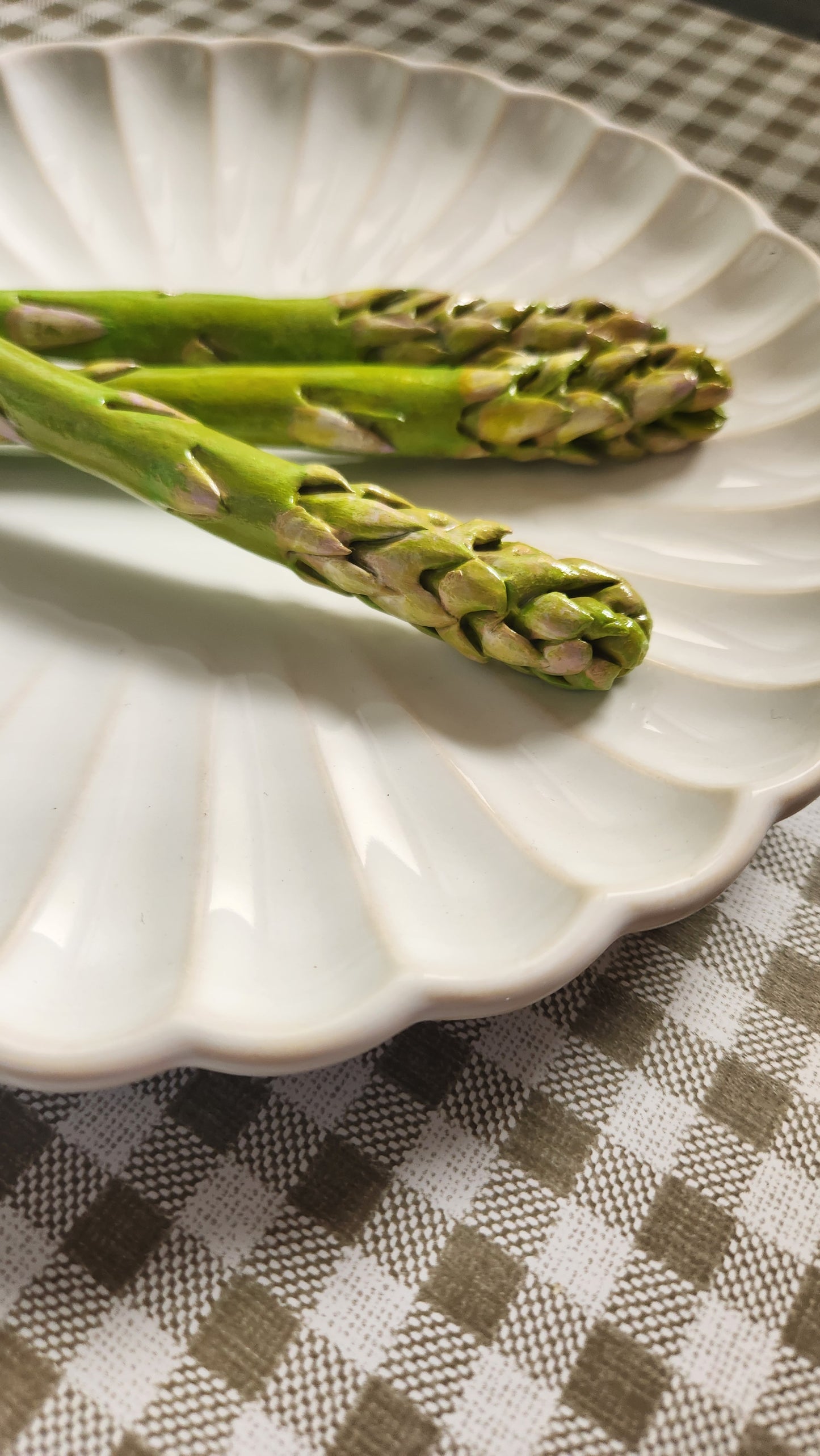 Set of 3 Asparagus 6-7" — Handcrafted Food Sculpture