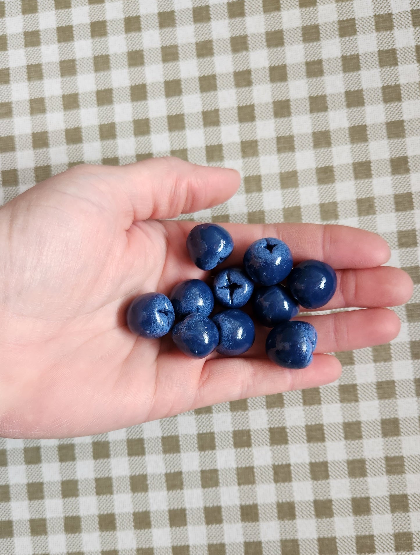 Set of 10 Blueberries— Handcrafted Food Sculpture