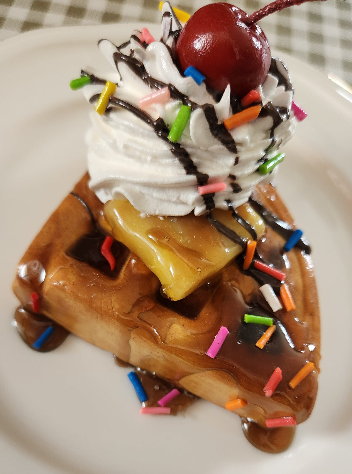Celebration Waffle — Handcrafted Food Sculpture, Fake Food, Plate Wall Food Decor