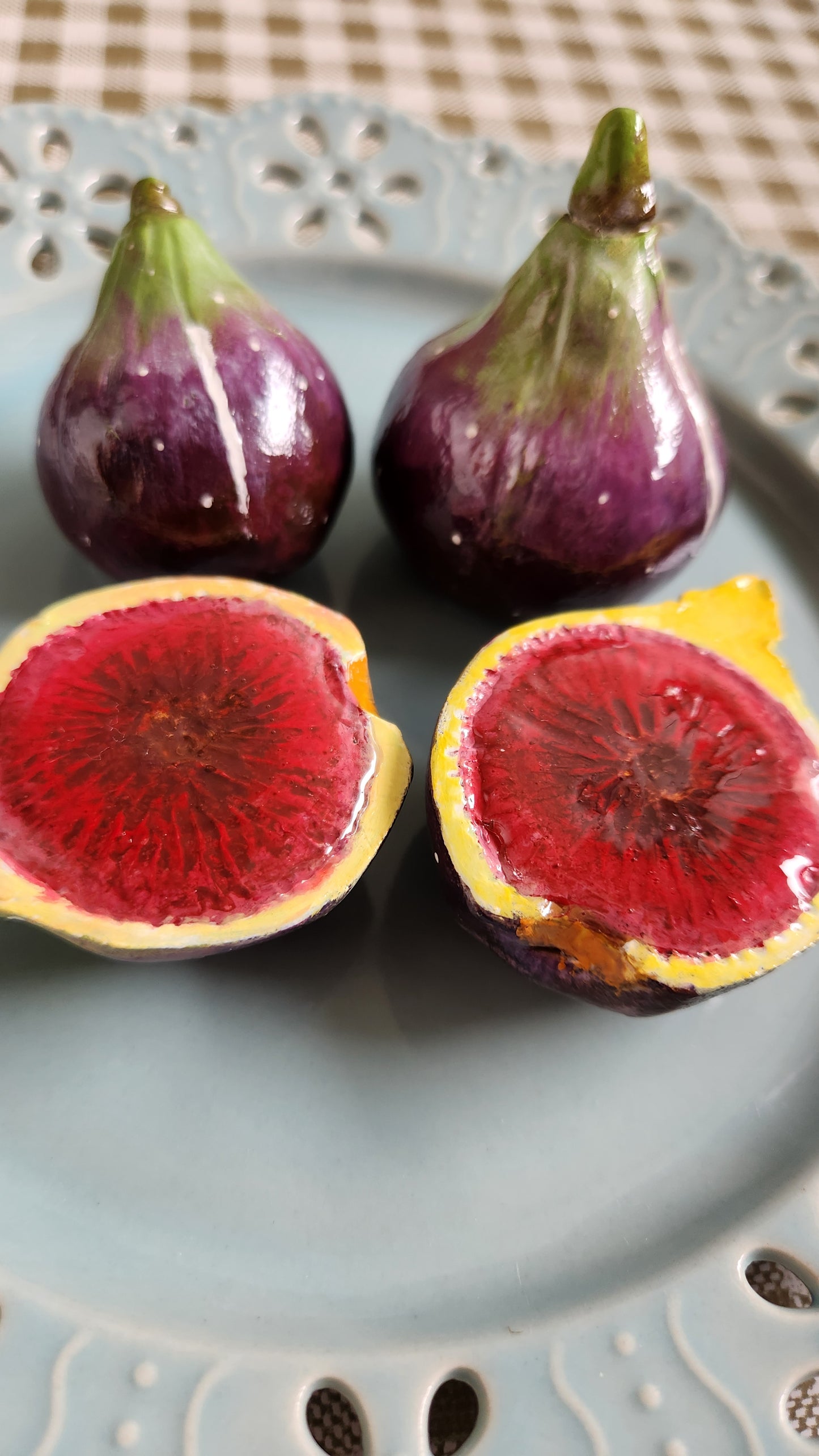 Figs — Handcrafted Food Sculpture ON PLATE