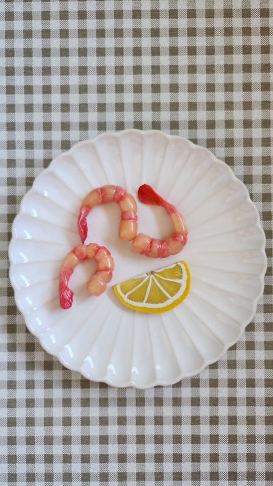 Shrimp and Lemon Slice— Handcrafted Food Sculpture