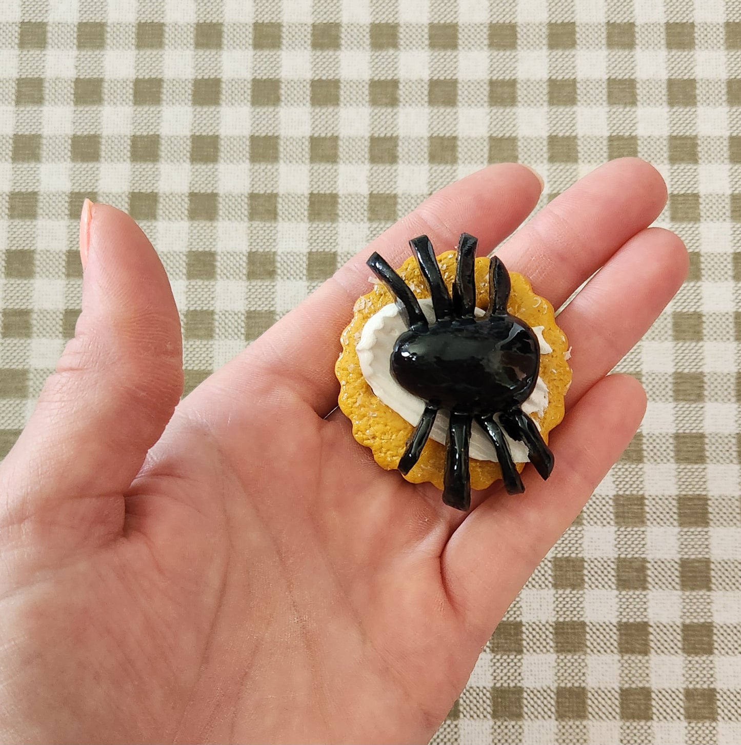 Set of 3 Olive Spider Crackers— Handcrafted Food Sculpture