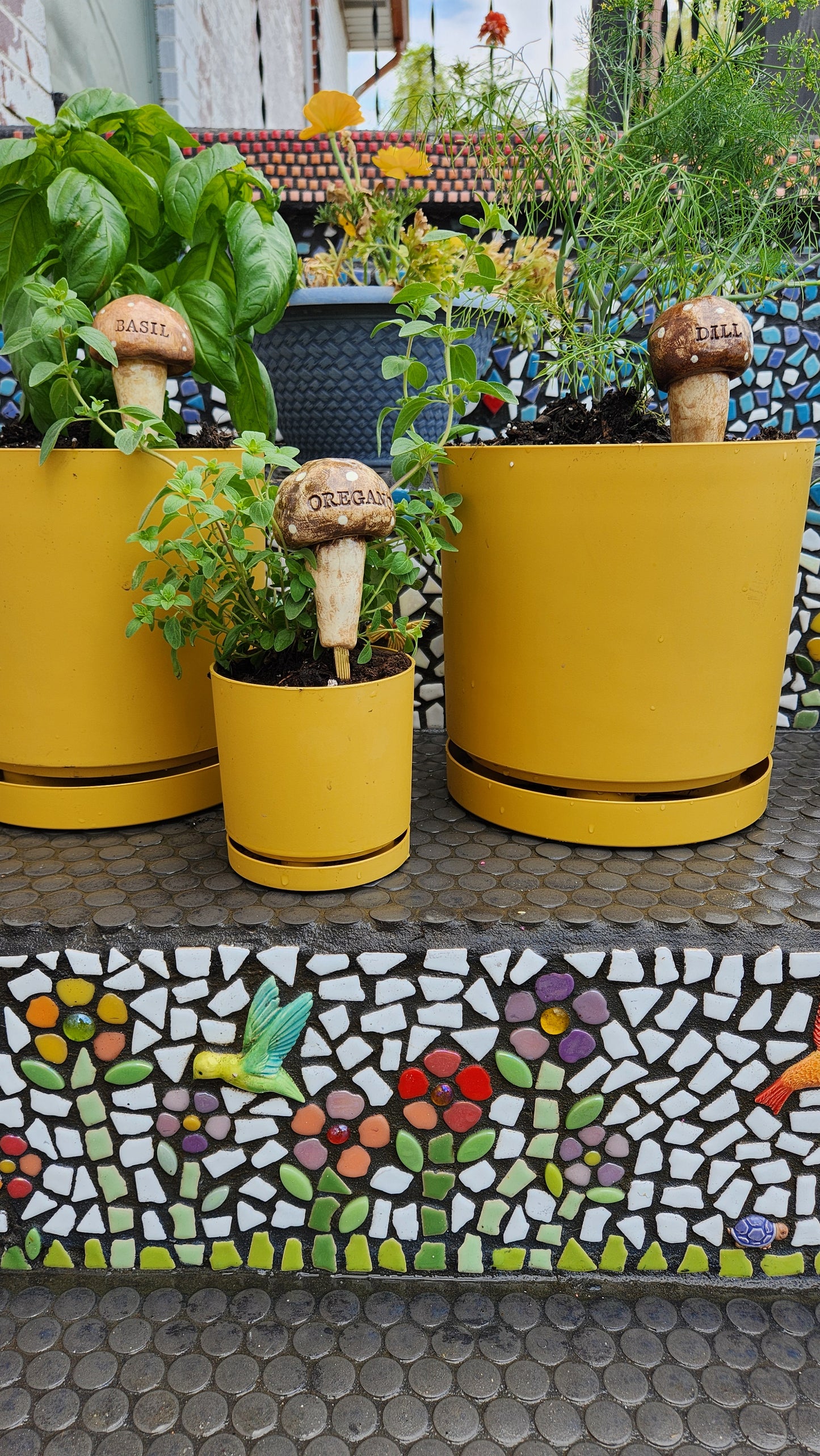 Mushroom Herb Garden Marker - Hand-sculpted