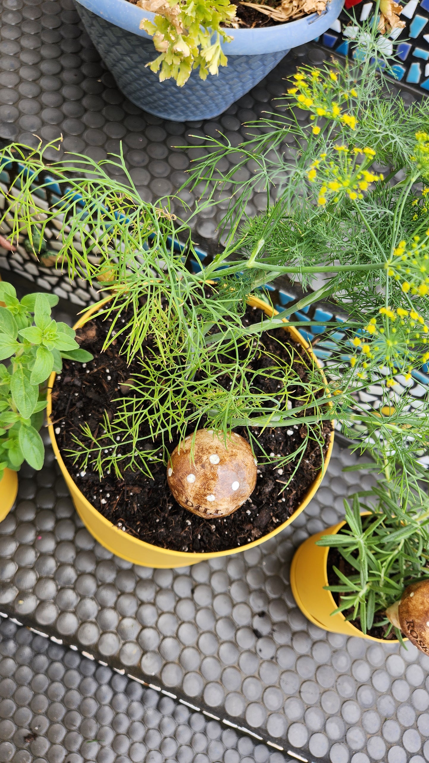 Mushroom Herb Garden Marker - Hand-sculpted