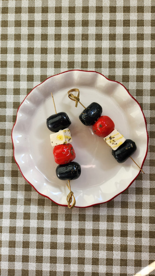 Antipasto Skewers  — Handcrafted Food Sculpture ON PLATE