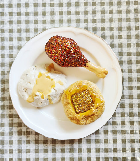 Chicken Dinner— Handcrafted Food Sculpture