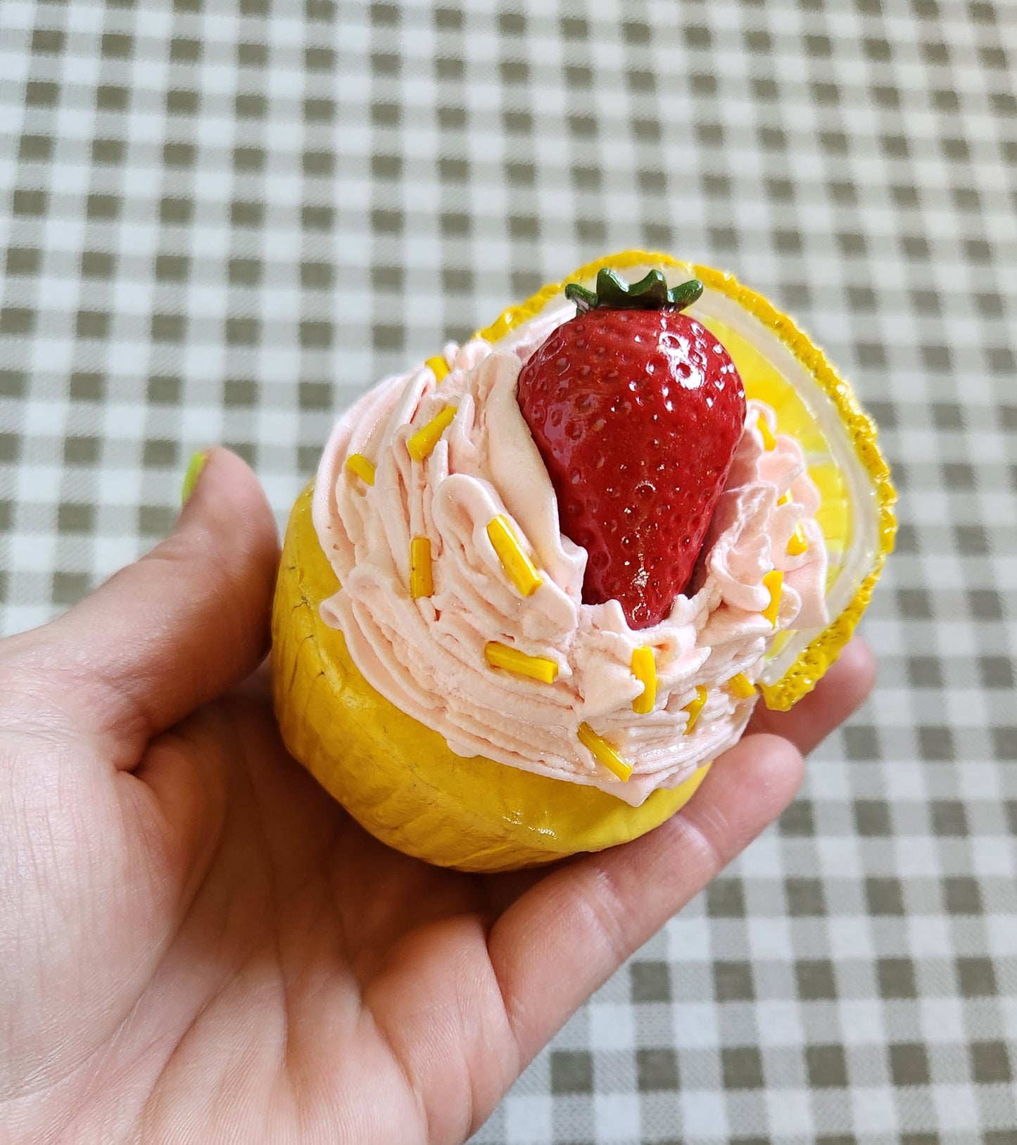 Strawberry Lemonade Cupcake — Handcrafted Food Sculpture