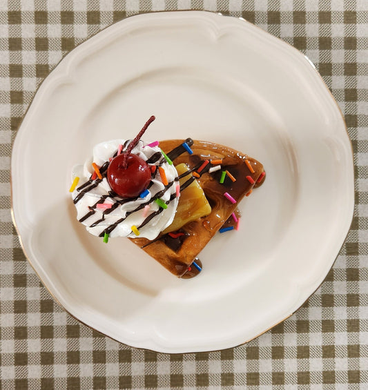 Celebration Waffle — Handcrafted Food Sculpture,  Fake Food, Plate Wall Food Decor