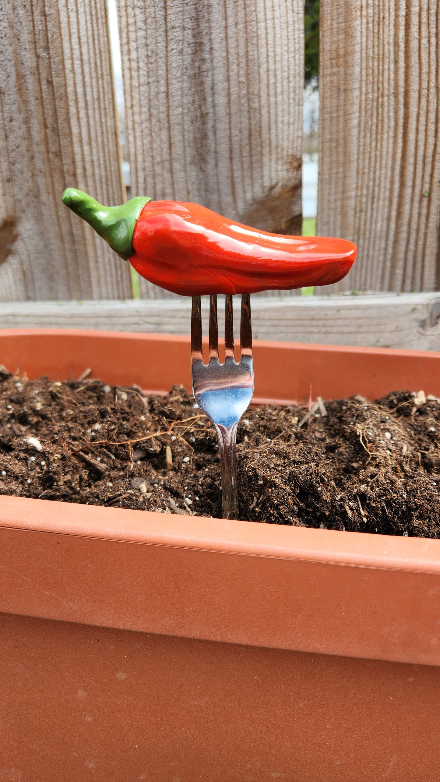 Set of 3 Garden Markers *Pepper Collection*- Hand-sculpted Food Sculpture