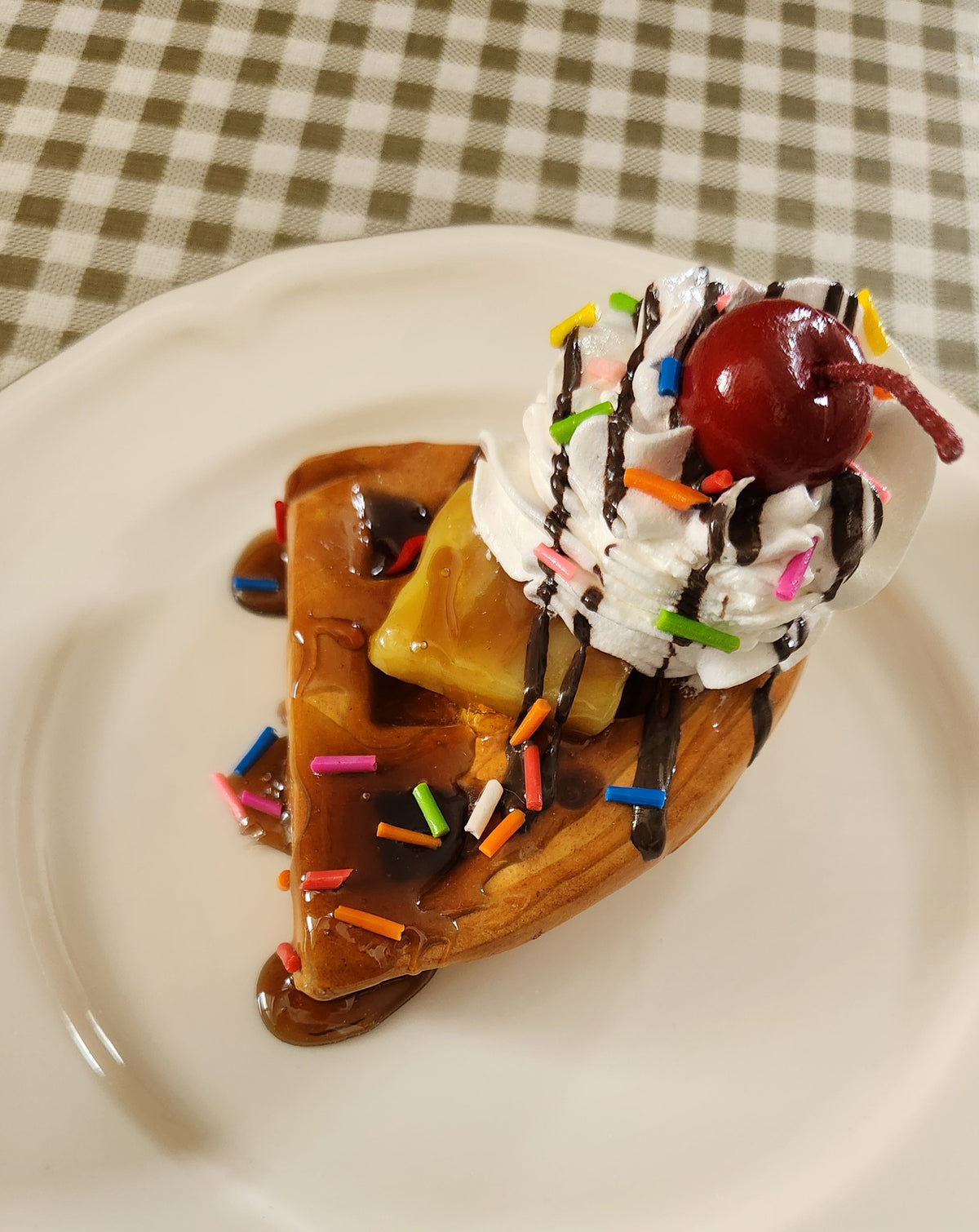 Celebration Waffle — Handcrafted Food Sculpture,  Fake Food, Plate Wall Food Decor