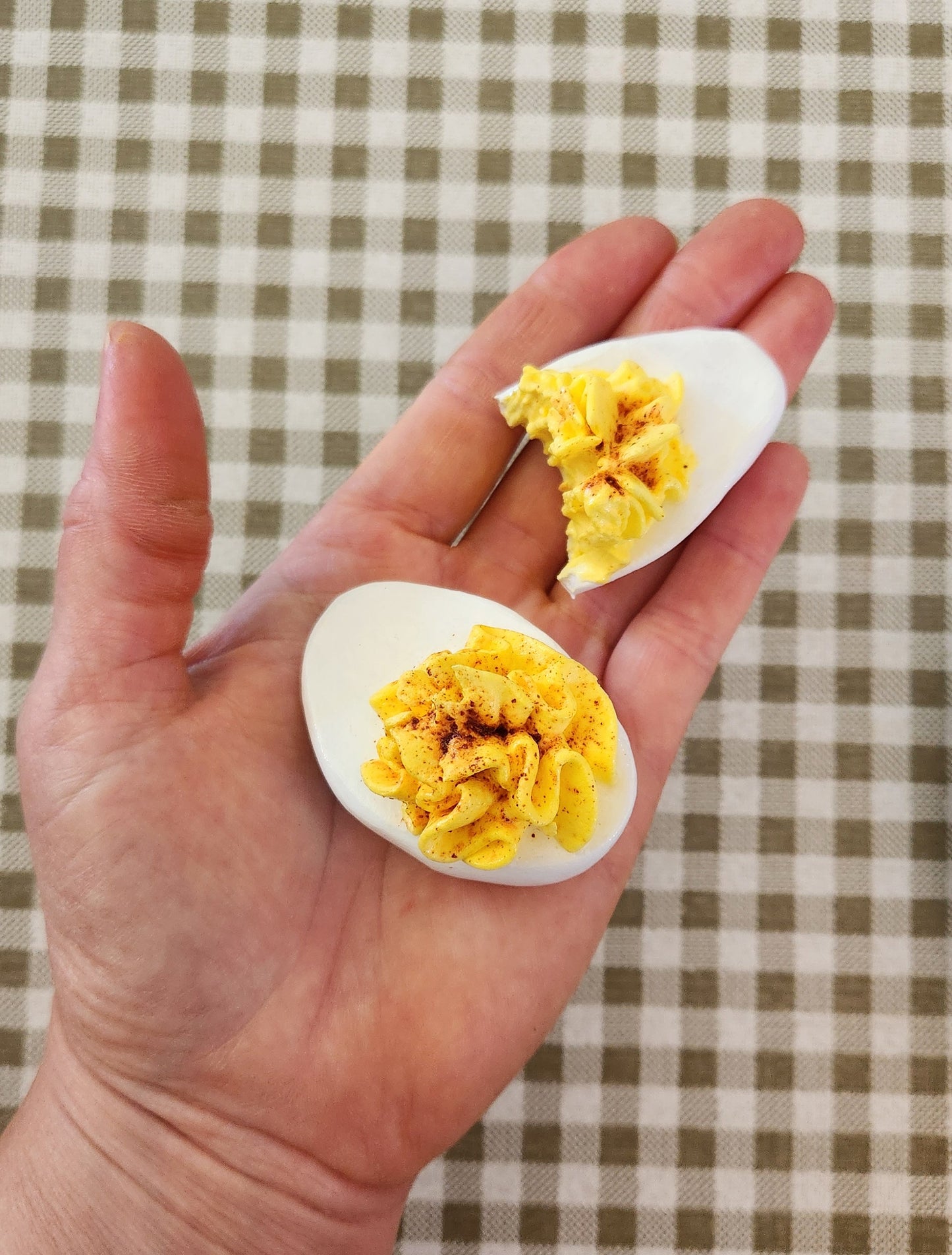 Set of 4 Deviled Eggs — Handcrafted Food Sculpture