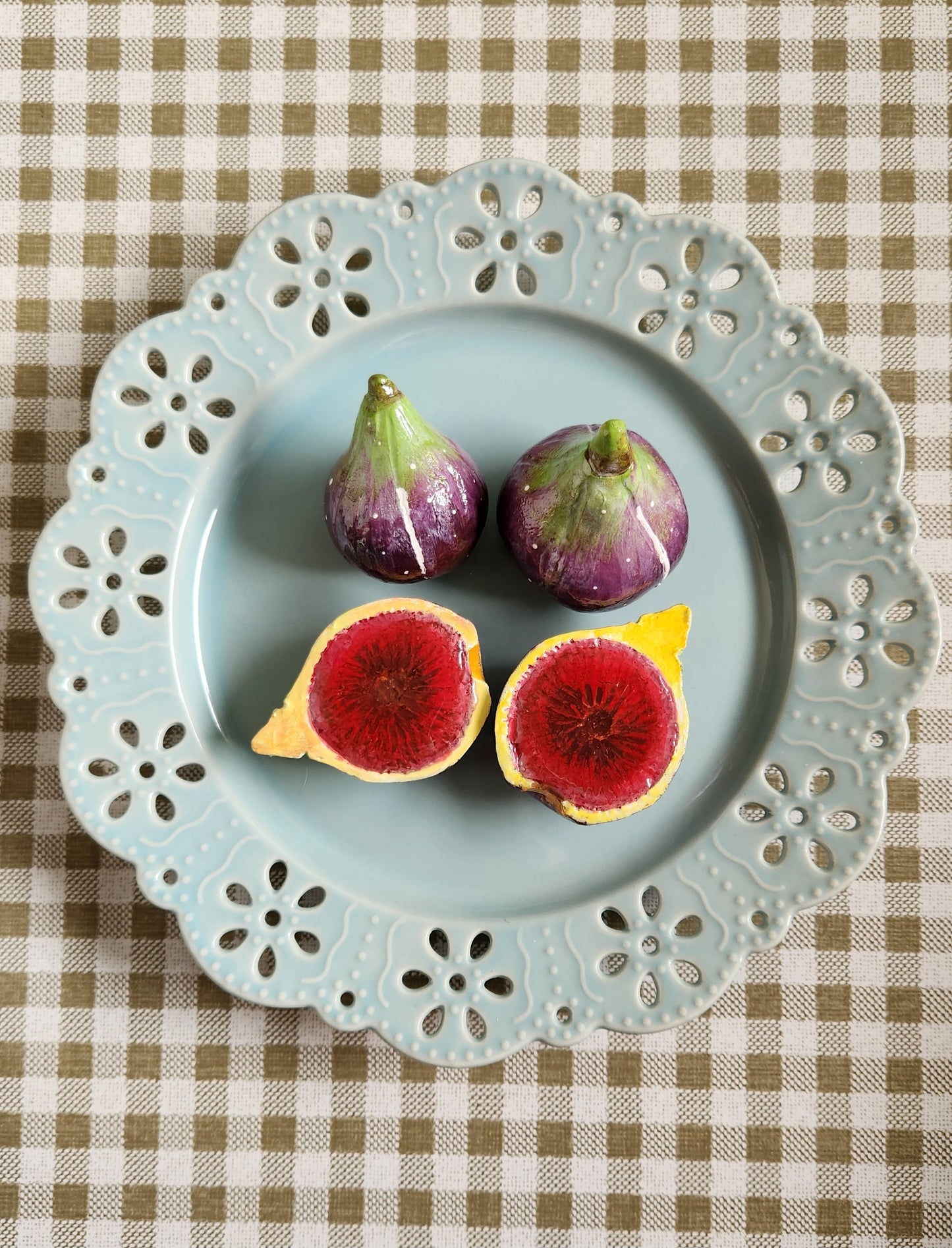 Figs — Handcrafted Food Sculpture ON PLATE