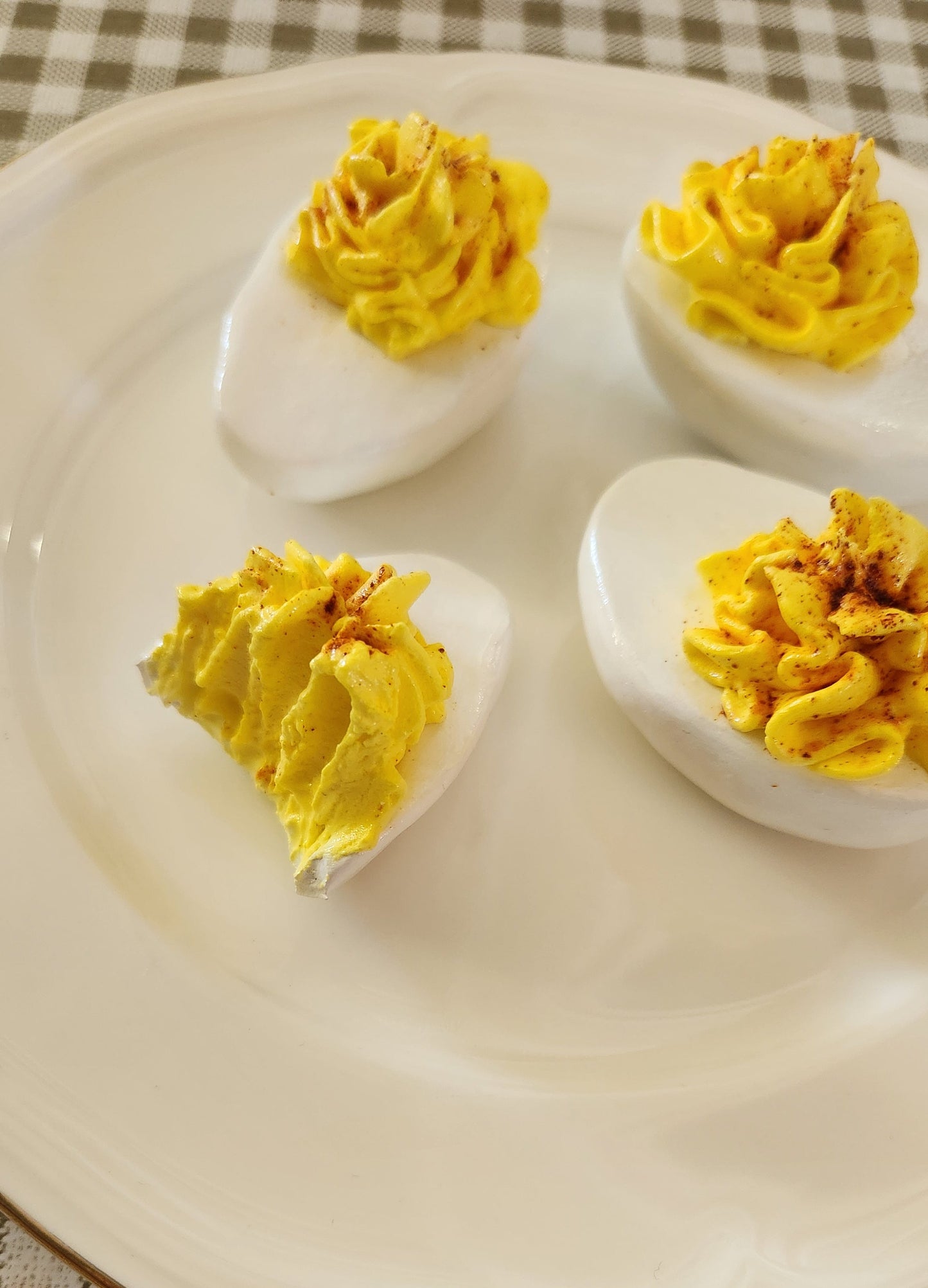 Set of 4 Deviled Eggs — Handcrafted Food Sculpture