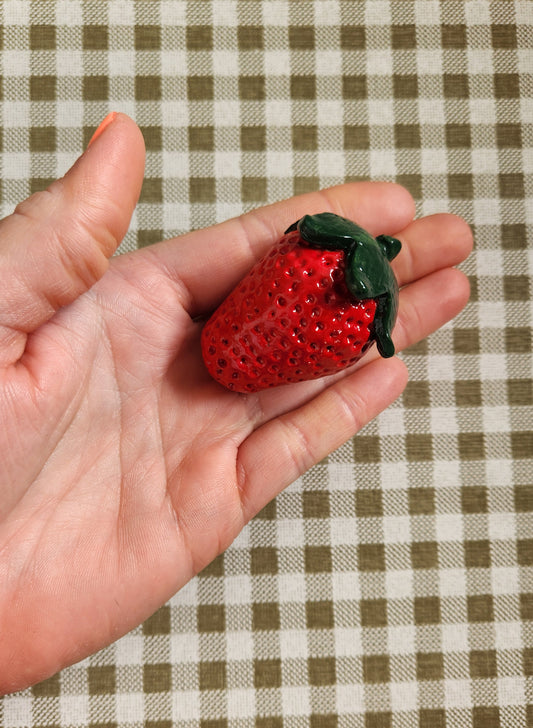 Set of 3 Strawberries — Handcrafted Food Sculpture