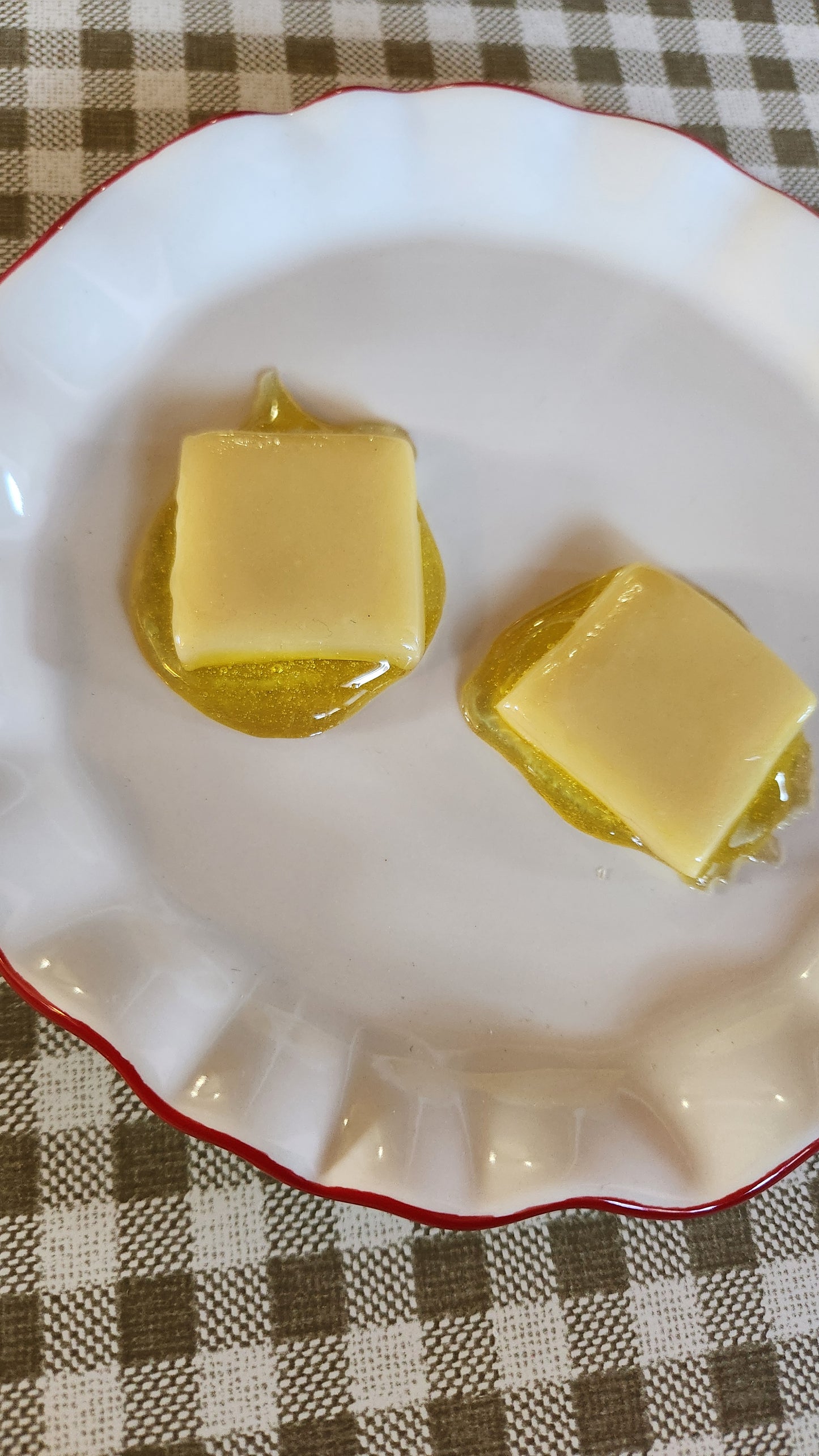 Set of 2 Melting Butter Pats — Handcrafted Food Sculpture