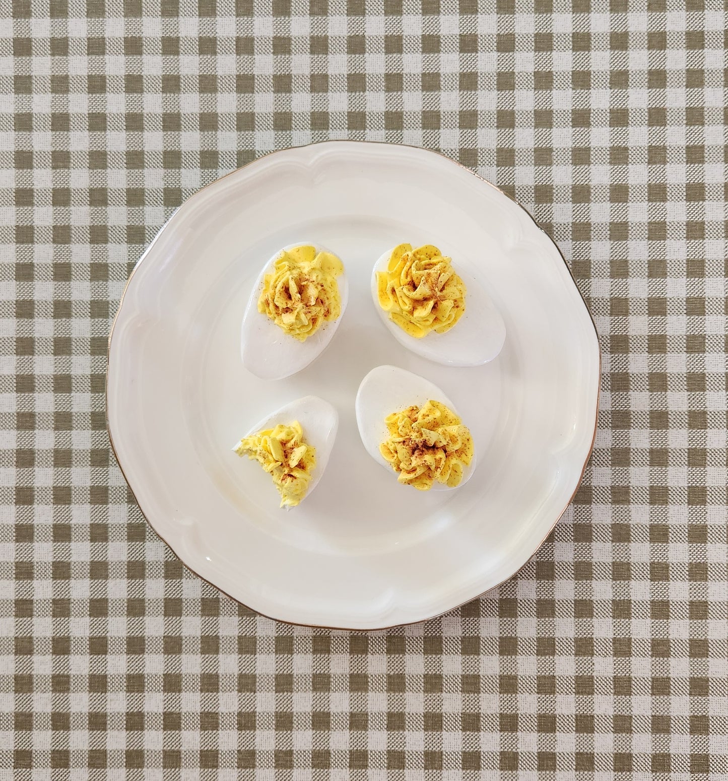 Set of 4 Deviled Eggs — Handcrafted Food Sculpture
