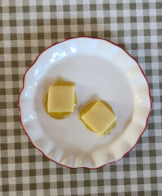 Set of 2 Melting Butter Pats — Handcrafted Food Sculpture