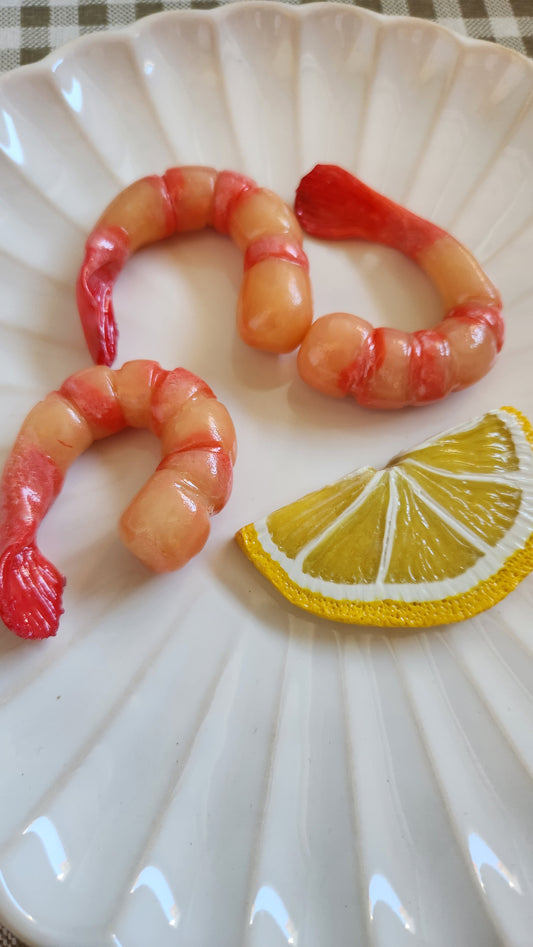 Shrimp and Lemon Slice— Handcrafted Food Sculpture