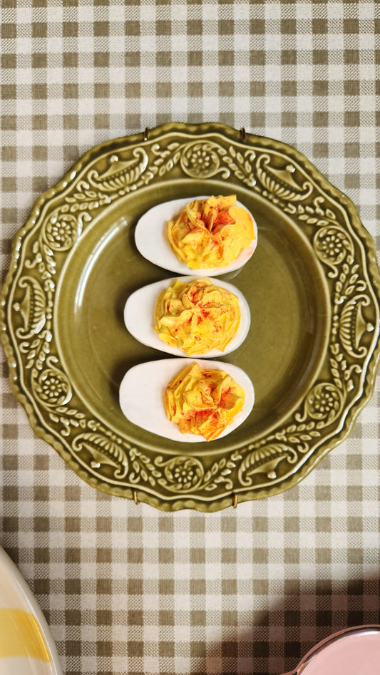Set of 3 Deviled Eggs — Handcrafted Food Sculpture