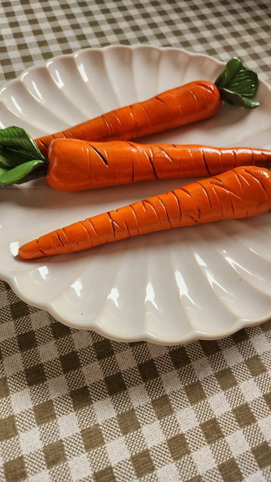 Set of 3 Carrots — Handcrafted Food Sculpture